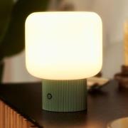 Lucande LED-batteridrevet bordlampe Katrin Palme, grønn, glass