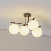 Aurora taklampe, brun, Ø 50 cm, 4 lyskilder, glass, E14