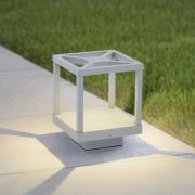 Lucande LED-sokkellampe Lealan, grå, metall, 23 cm, IP54