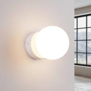You vegglampe, hvit, Ø 12 cm, stål/glass