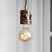 Hengelampe Siv med marmorsylinder, brun