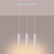 Carbon pendellampe, hvit, lengde 45 cm, aluminium, 3 lyskilder.