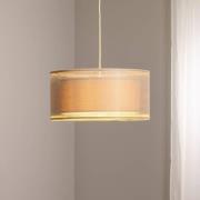 Duo Den Light hengelampe, beige, Ø 50 cm, lin, PVC