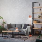 LED-gulvlampe Brilo unplugged Riffle, kobberfarget