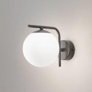 Aurora vegglampe, svart, glass, 17 cm høy, globe, E14