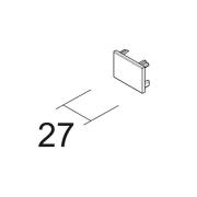 Ivela Endekappe SQUARE 48 V skinne, svart, plast