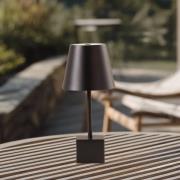 Lindby LED oppladbar bordlampe Janea CUBE, svart, metall