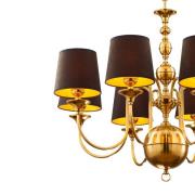 Lysekrone Baranio, messingfarget/svart, Ø 100 cm 8 lyskilder