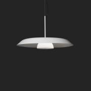 Oluce LED-hengelampe Iride, Ø 55 cm, hvit, metall, glass