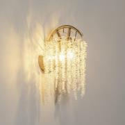 Vegglampe Grape, messing antikk Høyde 42 cm metall/glass 2 lyskilder.