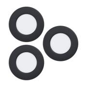 EGLO connect LED-innfellingslampe Fueva 6-Z, svart, sett med 3 stk