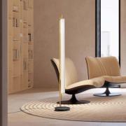 OLEV LED-gulvlampe TRISEL, gull, metall, 2.700 K, dimbar