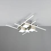 LED-taklampe Roger, nikkel matt, metall, CCT, fjernbetj.