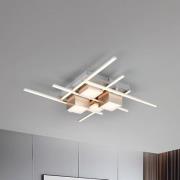 LED-taklampe Roger, kaffe, metall, CCT, fjernkontroll