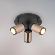 Downlight Gillan, kaffe, 3 lyskilder, rund, metall, GU10