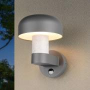 Utendørs vegglampe Fraser Sensor grå/betonlook, aluminium IP54 E27