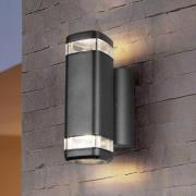 Utendørs vegglampe Barcelos, svart, høyde 21 cm, opp/ned