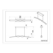 LED-pendellampe Ginko, svart matt, metall, lengde 79 cm