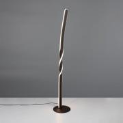 LED-gulvlampe Ginko, svart matt, metall, høyde 110 cm