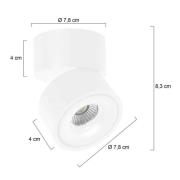 LED-downlight Fez, hvit, 1 lyskilde, metall, svingbar