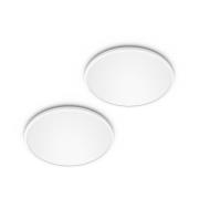 Philips LED SuperSlim 2-pak hvit IP44 Ø 30 cm 2700 K