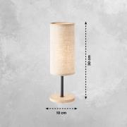 Parma bordlampe, beige, lin/tre, 30 cm høy, E14