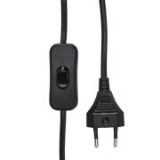 PR Home bordlampe Solo, svart/hvit, høyde 55 cm, stoff