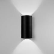 EGG DLS Tubo utendørs vegglampe, svart, Ø 9 cm aluminium opp/ned