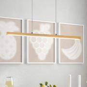 LED-pendellampe Shine-Wood, lengde 105 cm, eik/svart CCT