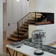 Maytoni LED-bordlampe Spirito, grå, glass, høyde 42 cm