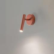 Vegglampe Sopel, teglrød, 1 lyskilde, stål, høyde 15 cm