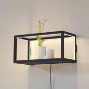 Lindby LED-vegglampe Birta, stikkontakt, hylle, 51 cm, USB