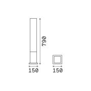 Ideal Lux veilampe Edo square, antrasitt, GX53
