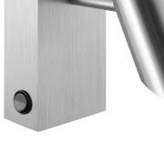 LED-veggspot Risell, bredde 9 cm, aluminiumfarget metall