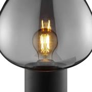 Bordlampe Ligari, svart/røykgrå, høyde 28 cm metall/glass