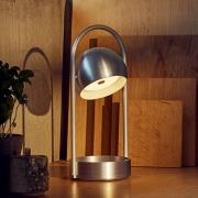FRANDSEN LED-bordlampe Ball Portable, aluminium børstet