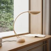 Lucande bordlampe Rivera, beige, metall, stein, 51 cm, G9