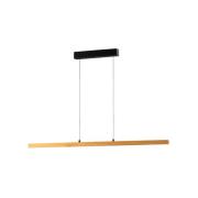 LED-pendellampe Shine-Wood, lengde 141 cm, eik/svart CCT