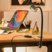 Lindby klemmelampe Jyla, svart, 4.000 K, GX53