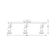 OSRAM downlight, sølv, metall 3 lyskilder GU10-LED 2700 K