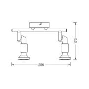 OSRAM takspot, sølv, metall 2 lyskilder GU10-LED 2700 K