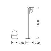 OSRAM veilampe ENDURA CLASSIC CASCADE 80 cm mørkegrå/klar