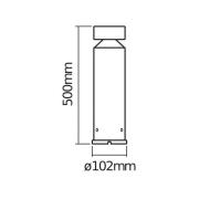 OSRAM LED-sokkellampe ENDURA STYLE CYLINDER, stål 50 cm