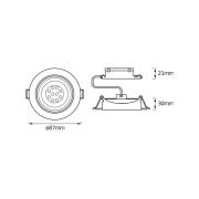 OSRAM LED innfelt spot, sett med 3, nikkel, Ø 9 cm, metall 827 dimbar