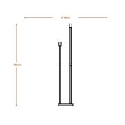 OSRAM gulvlampe DECOR STICK, mørkegrå, høyde 146 cm 2 x E27