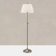 Gulvlampe Oxford, messingfarget, høyde 155 cm, metall/stoff