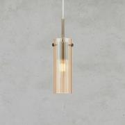 Hengelampe Tibia, stikkontakt, rav/messingfarget Ø 7 cm