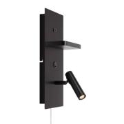 LED-vegglampe Carica, svart, høyde 34 cm, metall