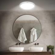 LED-taklampe til bad Pulap, Ø 42 cm, kromfarget/hvit metall