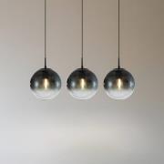 Lucande Veloura hengelampe, 3 lyskilder, 84 cm, glass, tre
